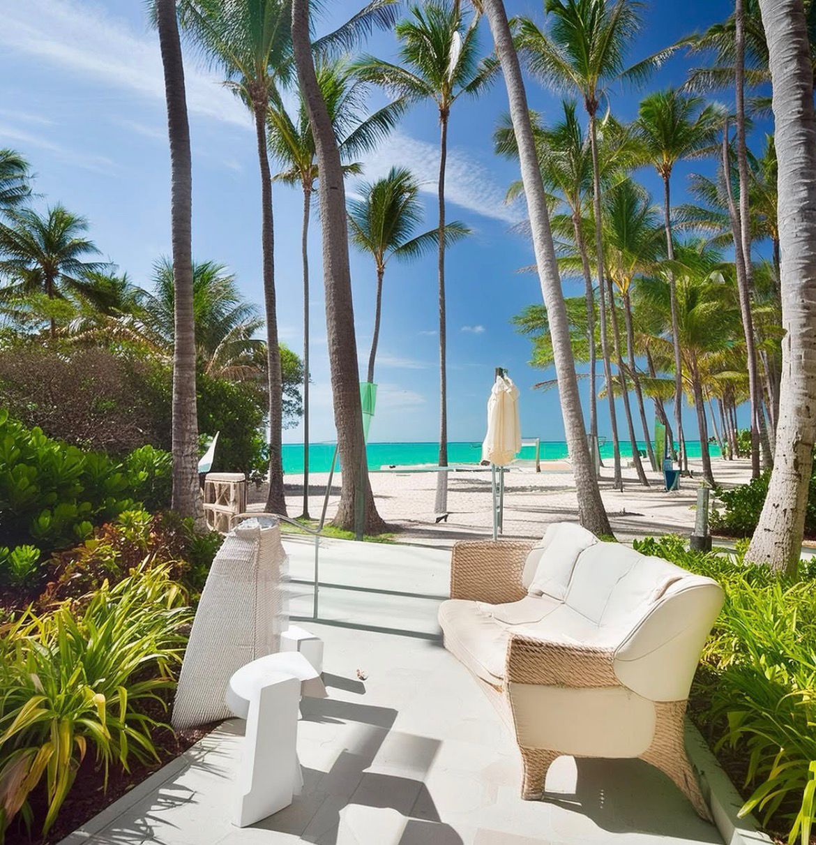 Playa de Miami con palmeras